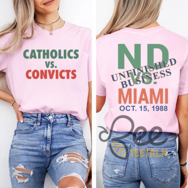 Catholics Vs Convicts Shirt Notre Dame 1988 Reproduction Nd Vs Miami Tee Shirt beeteetalk 4