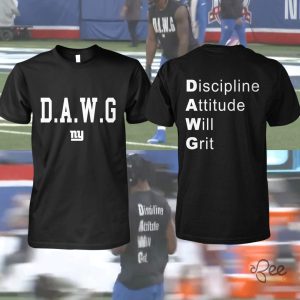 Malik Nabers Wearing Dawg Shirt In Warmups New York Giants Discipline Attitude Will Grit Tee beeteetalk 2