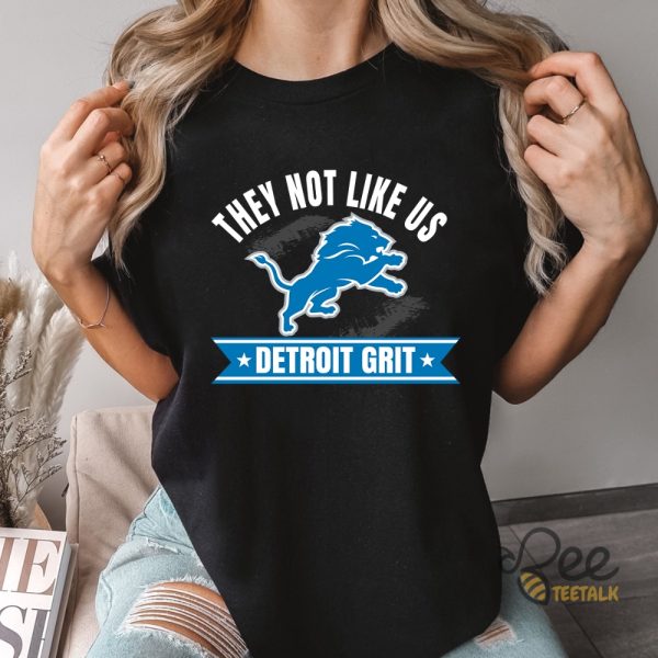 Detroit Football Tshirt Sweatshirt Hoodie They Not Like Us Detroit Grit Shirt Lions Game Day Shirt beeteetalk 1