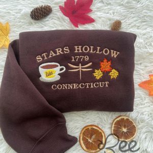 Gilmore Girls Embroidered Sweatshirt T Shirt Hoodie Stars Hollow 1779 Connecticut Embroidery Tee Thanksgiving Autumn Gift For Book Lovers beeteetalk 2