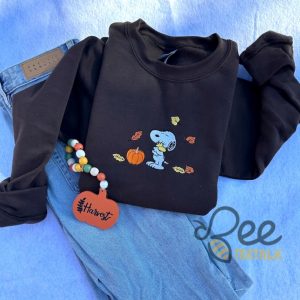 Snoopy Fall Embroidered Sweatshirt T Shirt Hoodie Cute The Peanuts Autumn Leaves Joe Cool Sweater Pumpkin Gift beeteetalk 3