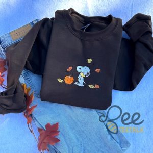 Snoopy Fall Embroidered Sweatshirt T Shirt Hoodie Cute The Peanuts Autumn Leaves Joe Cool Sweater Pumpkin Gift beeteetalk 4