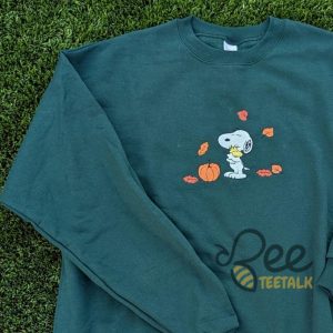 Embroidered Snoopy Hugs Woodstock Sweatshirt T Shirt Hoodie The Peanuts Pumpkin Fall Embroidered Crewneck Halloween Tee Shirt beeteetalk 2