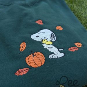 Embroidered Snoopy Hugs Woodstock Sweatshirt T Shirt Hoodie The Peanuts Pumpkin Fall Embroidered Crewneck Halloween Tee Shirt beeteetalk 3