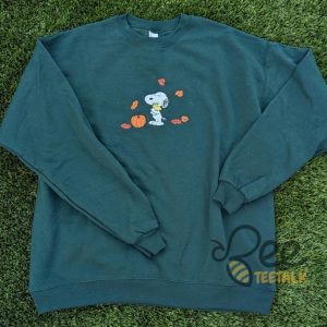 Embroidered Snoopy Hugs Woodstock Sweatshirt T Shirt Hoodie The Peanuts Pumpkin Fall Embroidered Crewneck Halloween Tee Shirt beeteetalk 4