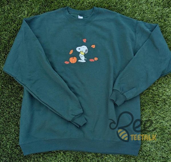 Embroidered Snoopy Hugs Woodstock Sweatshirt T Shirt Hoodie The Peanuts Pumpkin Fall Embroidered Crewneck Halloween Tee Shirt beeteetalk 4