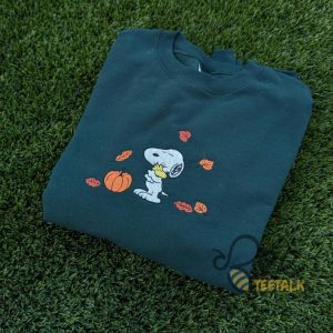 Embroidered Snoopy Hugs Woodstock Sweatshirt T Shirt Hoodie The Peanuts Pumpkin Fall Embroidered Crewneck Halloween Tee Shirt beeteetalk 9