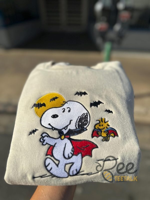 Snoopy And Woodstock Halloween Sweatshirt T Shirt Hoodie The Peanuts Coslay Vampires Embroidered Crewneck Tee beeteetalk 1