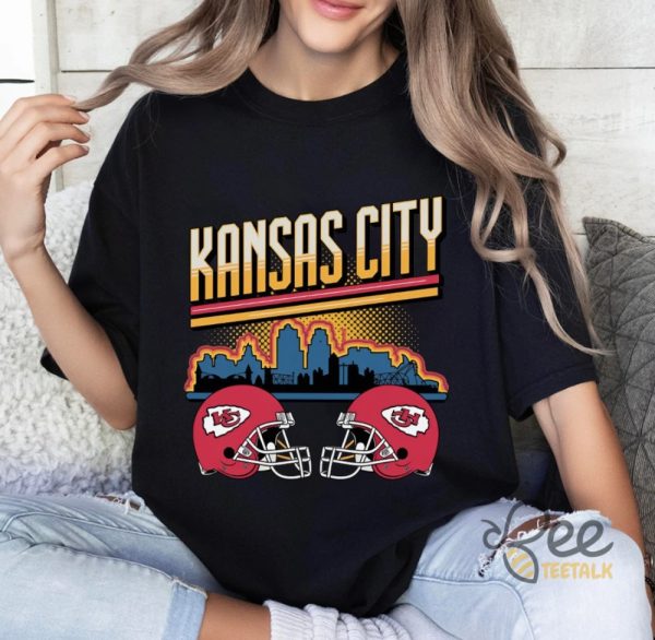 Kansas City Chiefs T Shirt Sweatshirt Hoodie Football Skyline Shirt Kc Chiefs Fan Proud Champions Gift beeteetalk 1