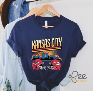 Kansas City Chiefs T Shirt Sweatshirt Hoodie Football Skyline Shirt Kc Chiefs Fan Proud Champions Gift - | Beeteetalk High-quality Image
