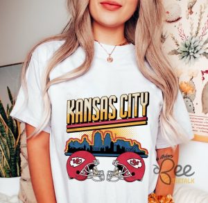 Kansas City Chiefs T Shirt Sweatshirt Hoodie Football Skyline Shirt Kc Chiefs Fan Proud Champions Gift - | Beeteetalk High-quality Image