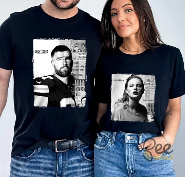 Travis Kelce And Taylor Swift Reputation Shirt Kansas City Chiefs Football Couple Matching Shirts Note A Design Travis Or Taylor In Customer Box beeteetalk 3