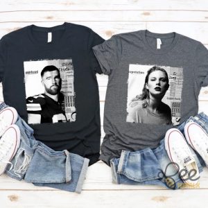 Travis Kelce And Taylor Swift Reputation Shirt Kansas City Chiefs Football Couple Matching Shirts Note A Design Travis Or Taylor In Customer Box beeteetalk 4