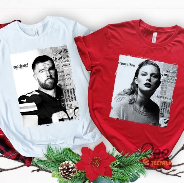 Travis Kelce And Taylor Swift Reputation Shirt Kansas City Chiefs Football Couple Matching Shirts Note A Design Travis Or Taylor In Customer Box beeteetalk 5