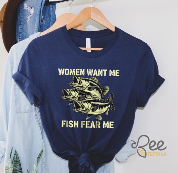 Women Want Me Fish Fear Me Vintage T Shirt Retro Bass Fisher Meme Sarcastic Shirt Fishing Gifts beeteetalk 2