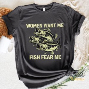 Women Want Me Fish Fear Me Vintage T Shirt Retro Bass Fisher Meme Sarcastic Shirt Fishing Gifts beeteetalk 3