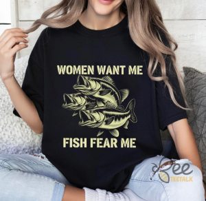 Women Want Me Fish Fear Me Vintage T Shirt Retro Bass Fisher Meme Sarcastic Shirt Fishing Gifts - | Beeteetalk High-quality Image