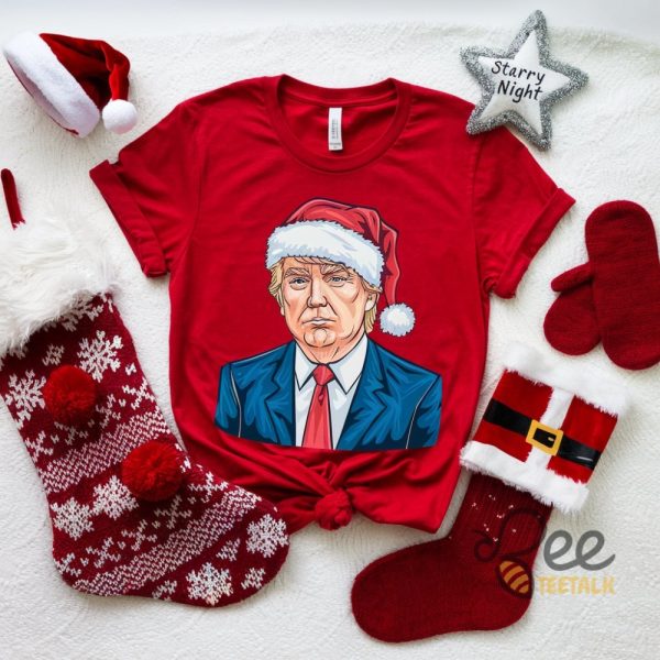 Donald Trump Santa Claus T Shirt Funny Christmas Gift beeteetalk 1