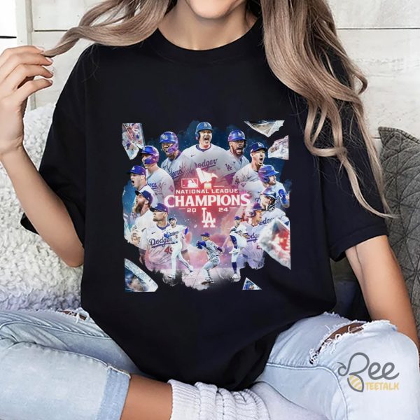 La Dodgers T Shirt Sweatshirt Hoodie Los Angeles 2024 National League Champions Baseball Graphic Tee beeteetalk 5