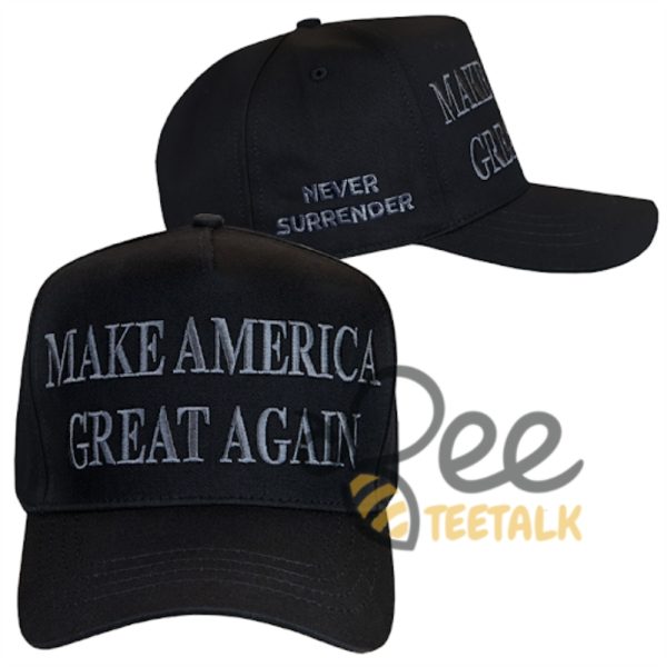 Elon Musk Dark Maga Hat Make America Great Again Never Surrender Embroidered Baseball Cap beeteetalk 3