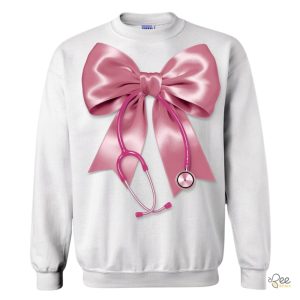 Pink Nurse Stethoscope Bow Sweatshirt Tshirt Hoodie Gift For Rn Nurse Appreciation Day Christmas Gift beeteetalk 2