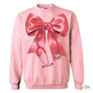 Pink Nurse Stethoscope Bow Sweatshirt Tshirt Hoodie Gift For Rn Nurse Appreciation Day Christmas Gift beeteetalk 3