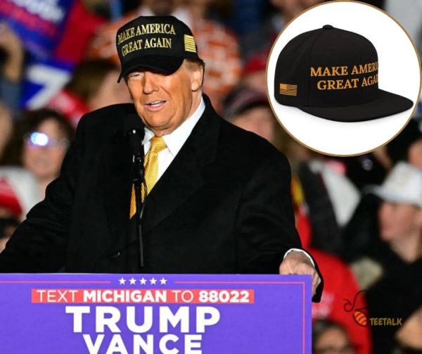 Gold Maga Hat Inspired By Donald Trump Michigan Rally Black With Gold Make America Great Again 2024 Embroidered Baseball Cap beeteetalk 10