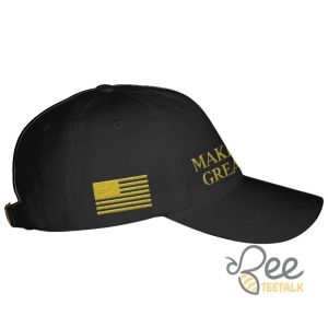 Gold Maga Hat Inspired By Donald Trump Michigan Rally Black With Gold Make America Great Again 2024 Embroidered Baseball Cap beeteetalk 2