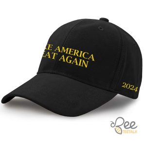 Gold Maga Hat Inspired By Donald Trump Michigan Rally Black With Gold Make America Great Again 2024 Embroidered Baseball Cap beeteetalk 4