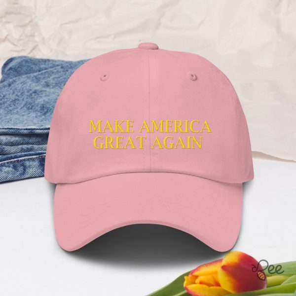 Gold Maga Hat Inspired By Donald Trump Michigan Rally Black With Gold Make America Great Again 2024 Embroidered Baseball Cap beeteetalk 6