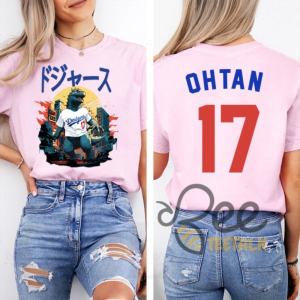 Shohei Ohtani Godzilla Championship La Dodgers T Shirt Sweatshirt Hoodie Graphic Tee Number 17 beeteetalk 4