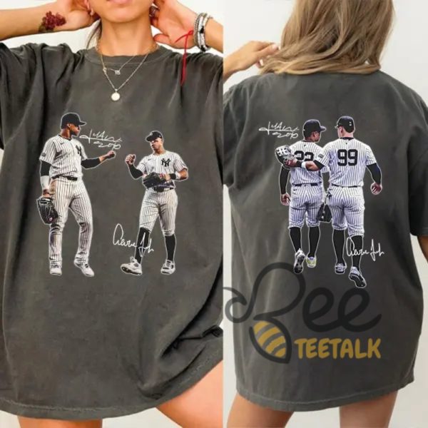 Aaron Judge And Juan Soto Nyc Yankees Baseball Fan Art Double Sided T Shirt Sweatshirt Hoodie Graphic Tee beeteetalk 4