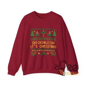 Funny Chickenleigh Its Christmas Sweatshirt T Shirt Hoodie Chicken Santa Xmas Stitch Ugly Design beeteetalk 8