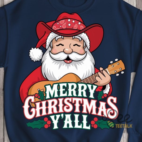 Merry Christmas Yall Santa Claus Shirt beeteetalk 1