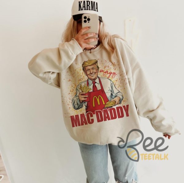 Mac Daddy Maga Trump Shirt 2024 Funny Trump Making Fries Shirt Voter Republican Fast Food Hamburger Shirt Trump Won Tee beeteetalk 1