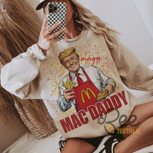 Mac Daddy Maga Trump Shirt 2024 Funny Trump Making Fries Shirt Voter Republican Fast Food Hamburger Shirt Trump Won Tee beeteetalk 2