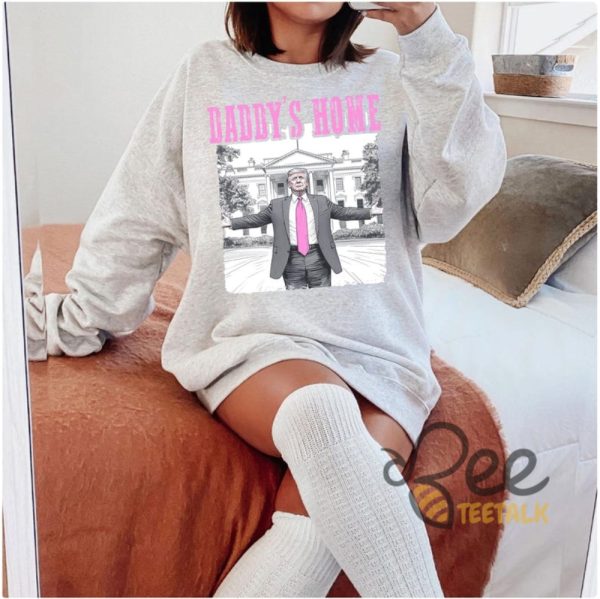 Daddys Home White House Shirt Pink President Donald Trump 2024 Shirt Maga Supporter Election 2024 Gift beeteetalk 1