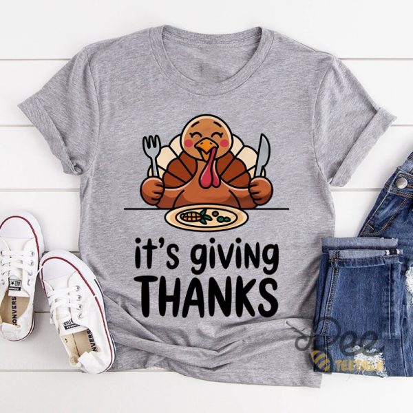 Funny Turkey Thanksgiving Fall Shirt Its Giving Thanks Graphic Tee beeteetalk 5