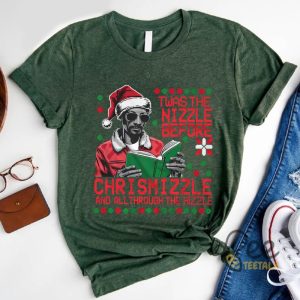 Rapper Snoop Dogg Ugly Christmas Sweatshirt T Shirt Hoodie Twas The Nizzle Before Chrismizzle And All Through The Hizzle Tee beeteetalk 4