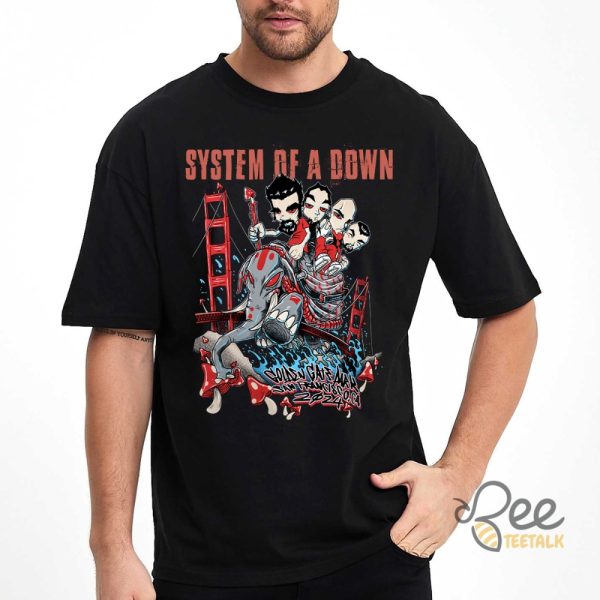 Vintage System Of A Down And Deftones San Franciscos Golden Gate Park 2024 T Shirt Metal Music Shirt Soad Cartoon Tee beeteetalk 5