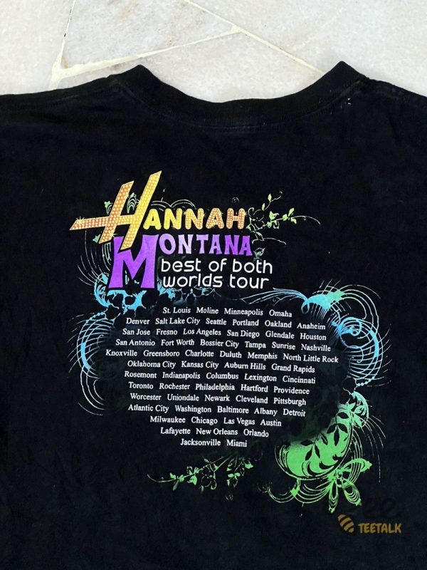 Hannah Montana Shirt Best Of Both World Tours 2024 Band Tee Vintage Reprinted beeteetalk 2