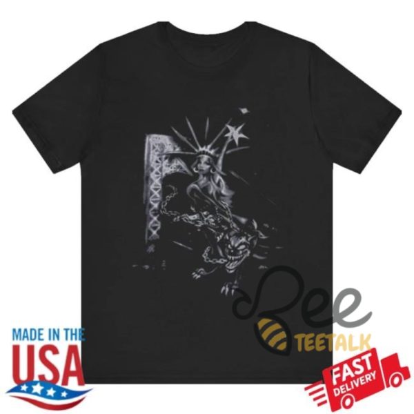 Travis Scott Black Liberty Shirt 2024 Travis Scott Live Metlife Utopia Tour Black Maximus Tee Reprinted beeteetalk 1