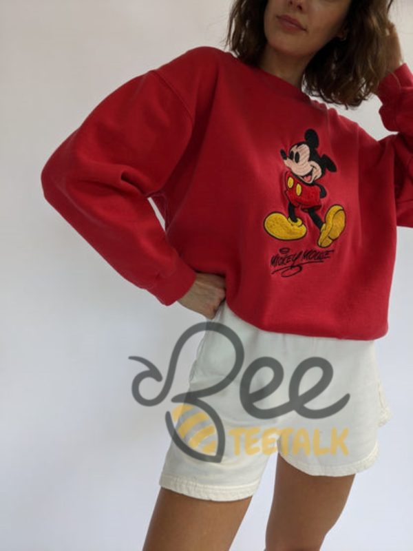 Vintage Disney Mickey Mouse Embroidered Sweatshirt T Shirt Hoodie beeteetalk 13