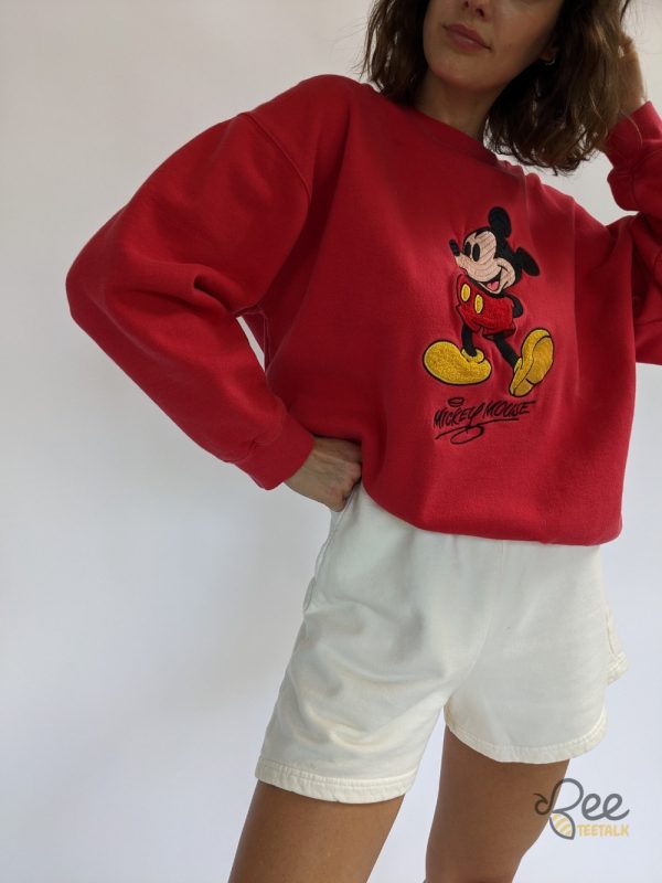 Vintage Disney Mickey Mouse Embroidered Sweatshirt T Shirt Hoodie beeteetalk 14