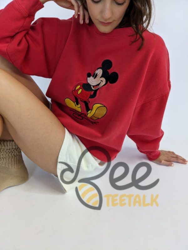 Vintage Disney Mickey Mouse Embroidered Sweatshirt T Shirt Hoodie beeteetalk 15