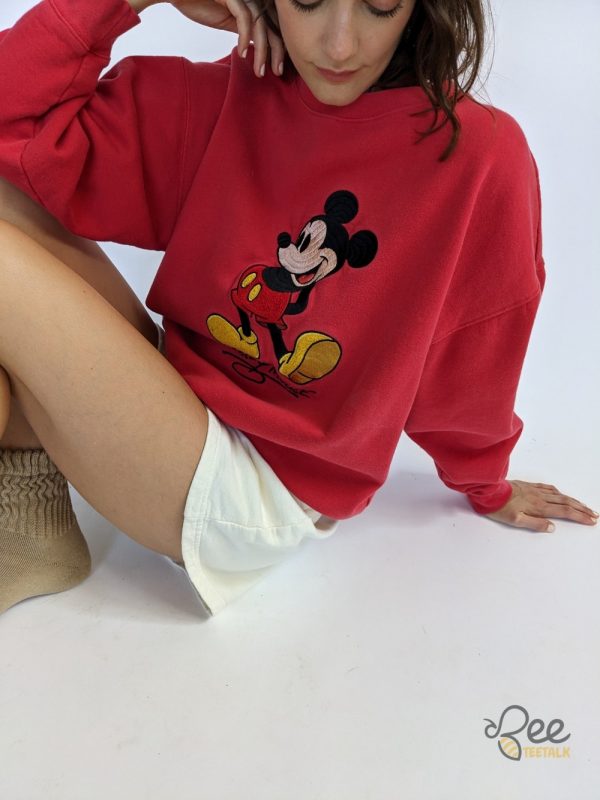 Vintage Disney Mickey Mouse Embroidered Sweatshirt T Shirt Hoodie beeteetalk 16