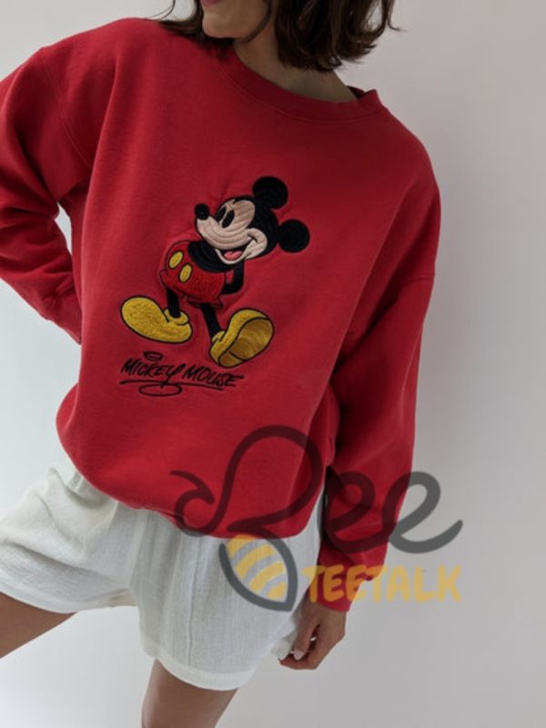 Vintage Disney Mickey Mouse Embroidered Sweatshirt T Shirt Hoodie beeteetalk 3