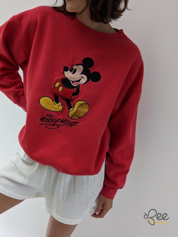 Vintage Disney Mickey Mouse Embroidered Sweatshirt T Shirt Hoodie beeteetalk 4