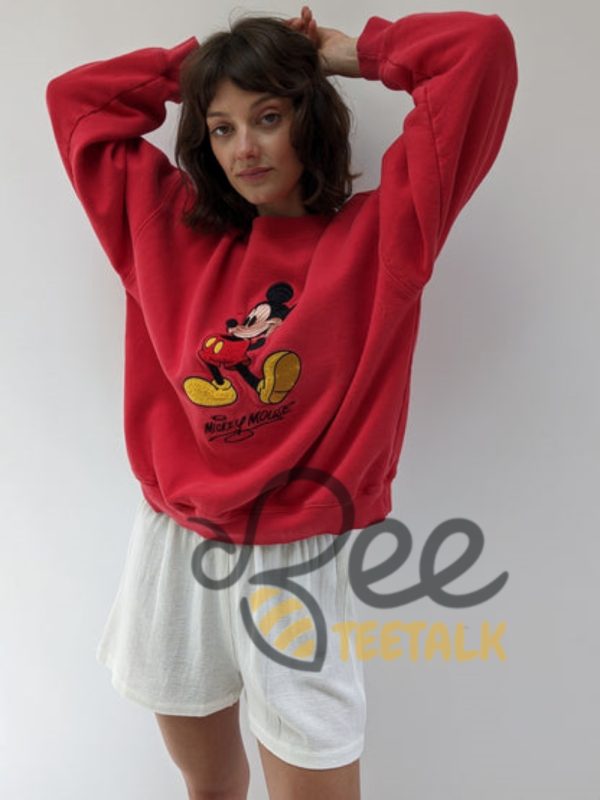 Vintage Disney Mickey Mouse Embroidered Sweatshirt T Shirt Hoodie beeteetalk 5