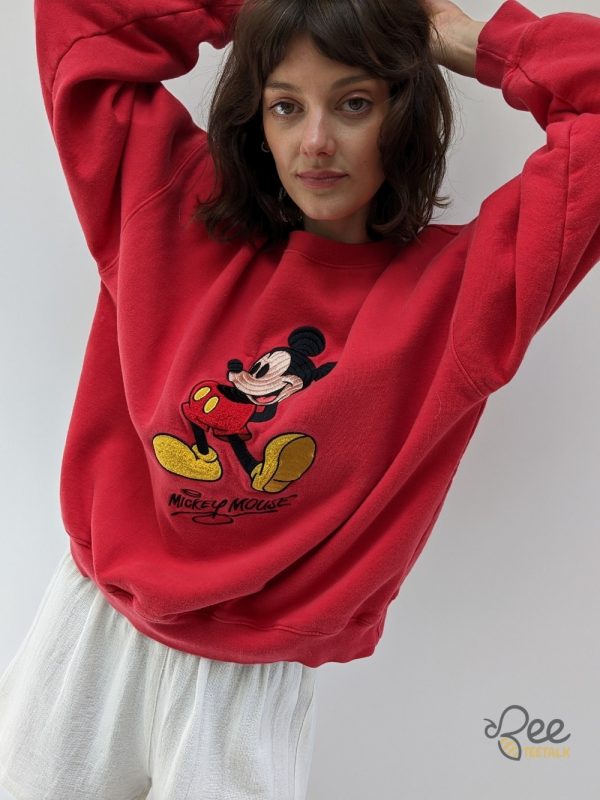 Vintage Disney Mickey Mouse Embroidered Sweatshirt T Shirt Hoodie beeteetalk 8